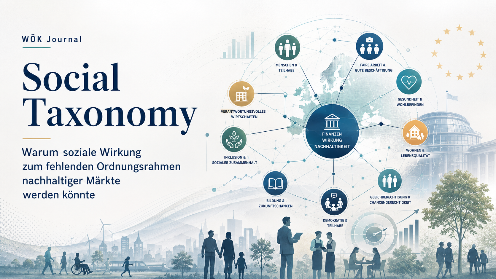 Social Taxonomy: Netzwerk sozialer Wirkungsfelder rund um Finanzen, Wirkung und Nachhaltigkeit in Europa.